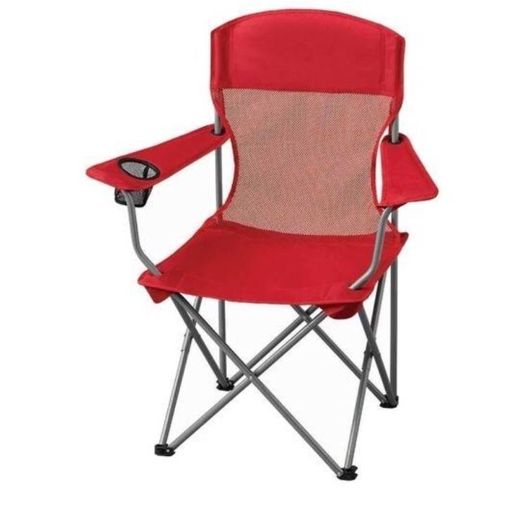 Ozark Trail Basic Mesh Folding Camp Chair with Cup Holder red color j15-2161