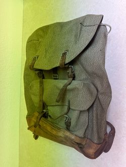 Vintage Swiss salt and pepper canvas bag
