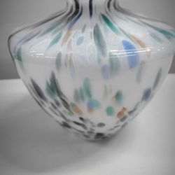 Maestri Vetrai Murano Made In Italy Blown Glass Vase Murano Vase Italy Table Vase Collectible Vintage Glassware Spotted Vase Decor