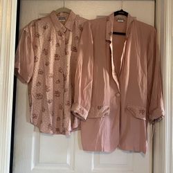 New Pink Blouse and Jacket Size Small