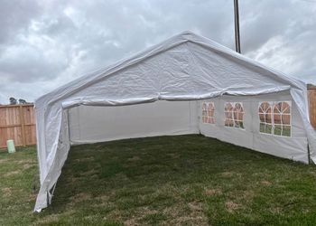 20x20 Galvanized Pole Tent with Roof and Sidewalls
