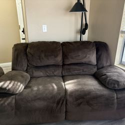 Two Brown Reclining Couches
