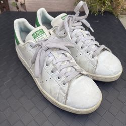 Adidas women’s white leather Stan Smith sneakers, Sz 8