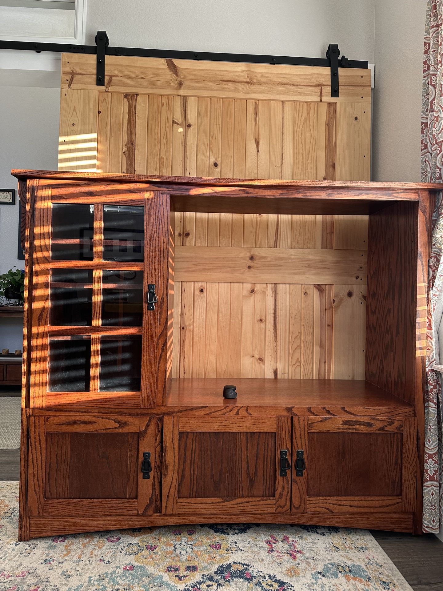 Red Oak Mission Style TV Armoire