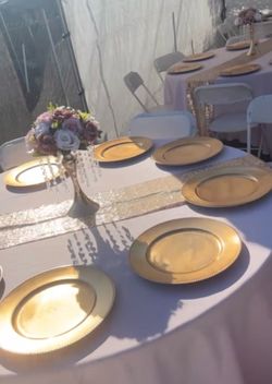 13 rose gold sequin table runners