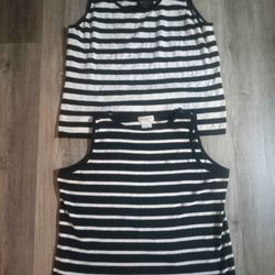 Lot Two Striped Tank Tops 