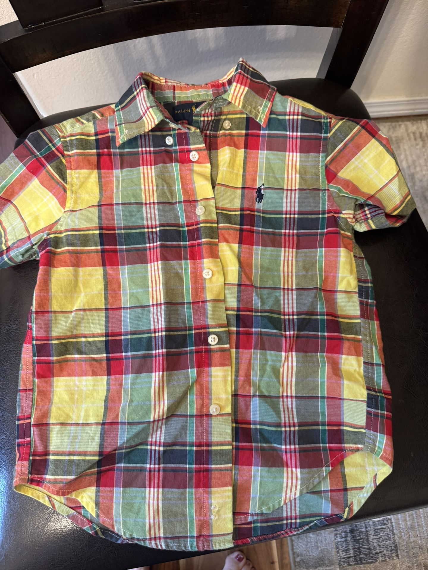Ralph Lauren Kids Plaid Cotton Button-Down Shirt Size 4T Multicolor