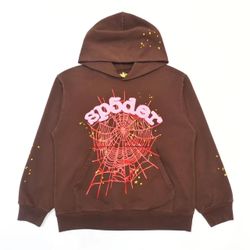 Brown Sp5der Web Hoodie
