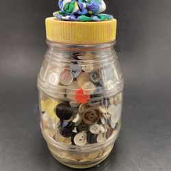 Large Lot of Assorted Vintage Buttons in Jar