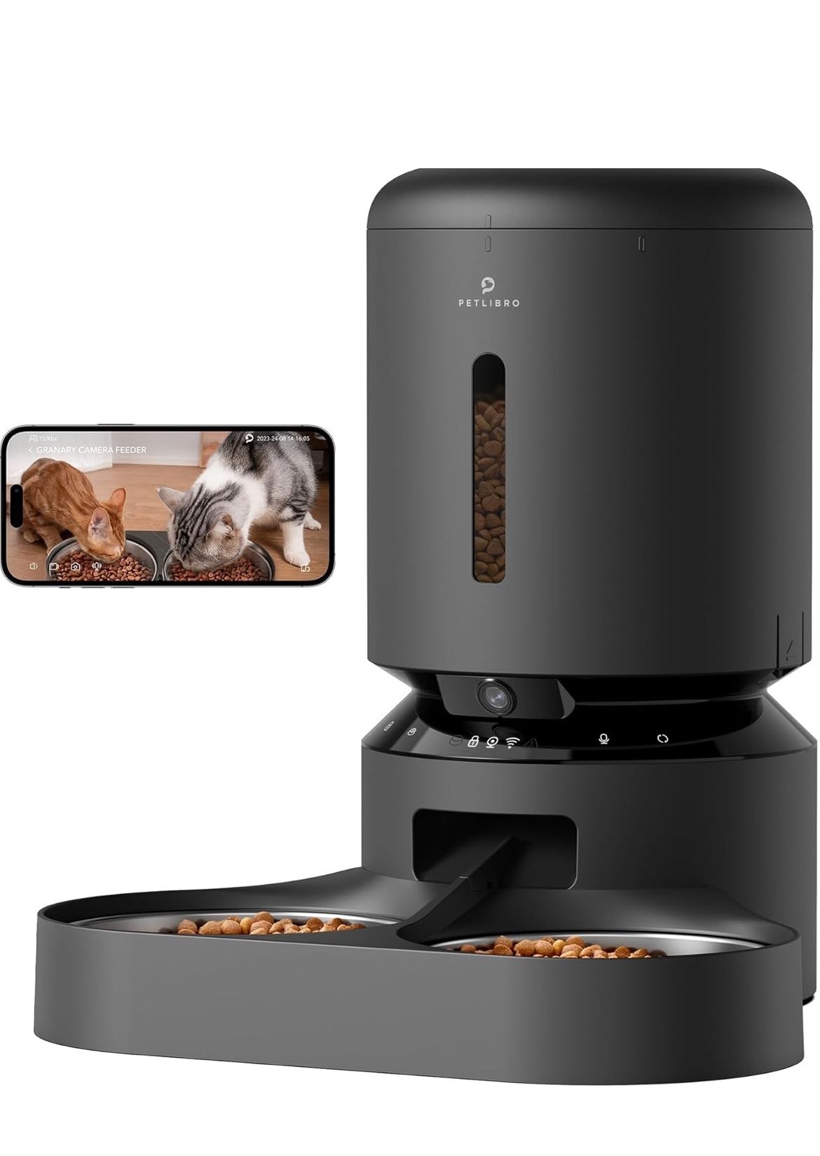 Automatic Cat /dog Feeder with Camera for Two Cats,/dogs