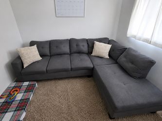 Gray Fabric Sectional Sofa