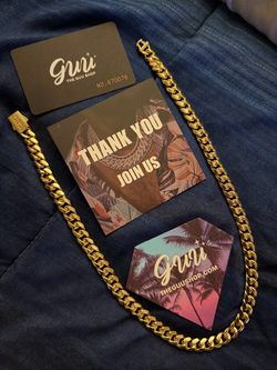 GUU SHOP 14k PLATED 10mm 20 inch Cuban, 14K 8mm 18 inch Cuban, and Gold PLATED pendants