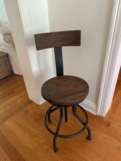 Cute wooden swivel stool