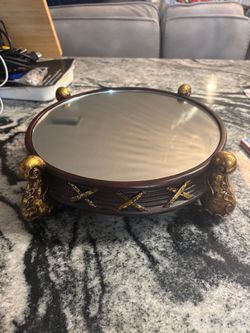 vintage footed plateau mirror