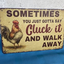 Rooster Metal Funny Tin Sign 