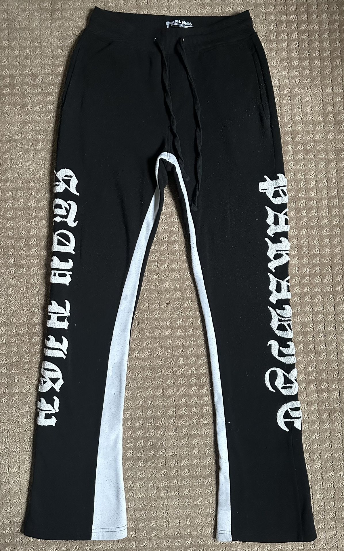 Stacked Black & White Pants