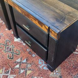 Rustic Night Table Set Vintage 