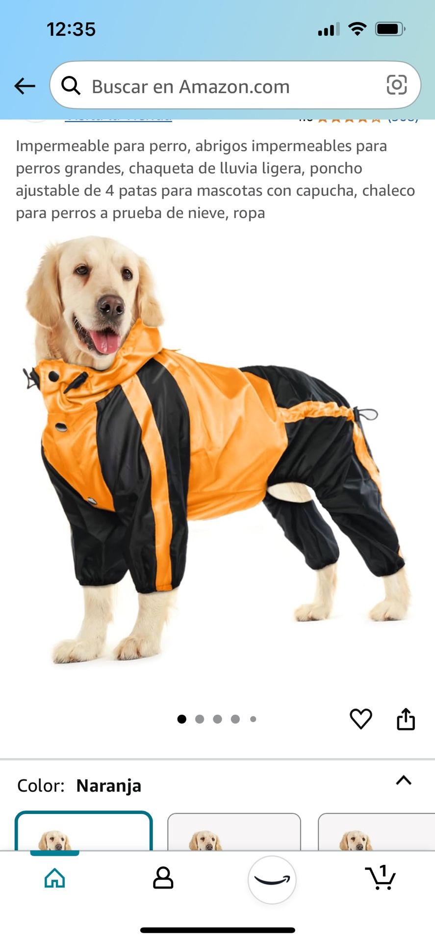 Impermeable Size S Para Mascotas Nuevo