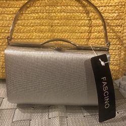 Silver Fabric Evening Purse