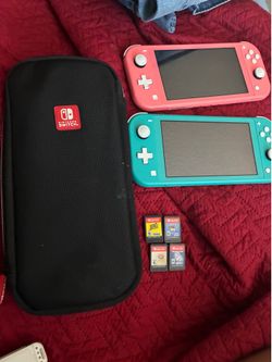 2 colored Nintendo switch