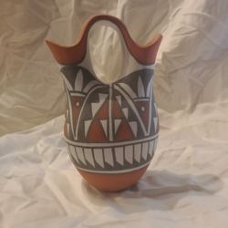 Navajo Pottery Wedding Vase Signed Mary Small Terra Cotta Southwest Indian Art Native American