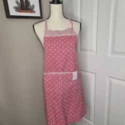 Storehouse Red Heart Print Kitchen Apron