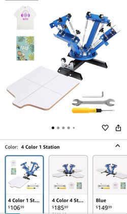 Vevor 4 Color 1 Station Screen Printing Press