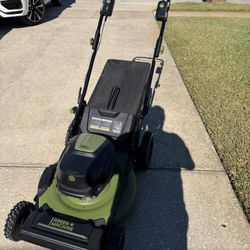 Green Machine 62V 22 in. Electric Self-Propelled Lawn Mower w/ 2 Batt