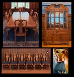 Thomasville Dining Furniture Fisher Park Collection Set - Table, 6 Chairs, Hutch
