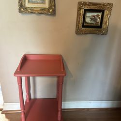 Vintage Coral Wooden Accent Table 26”Tall x14”x11.5”