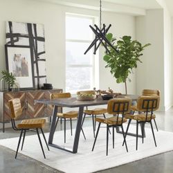 MID CENTURY MODERN 7 PIECE DINING TABLE SET COMEDOR MESA SILLAS