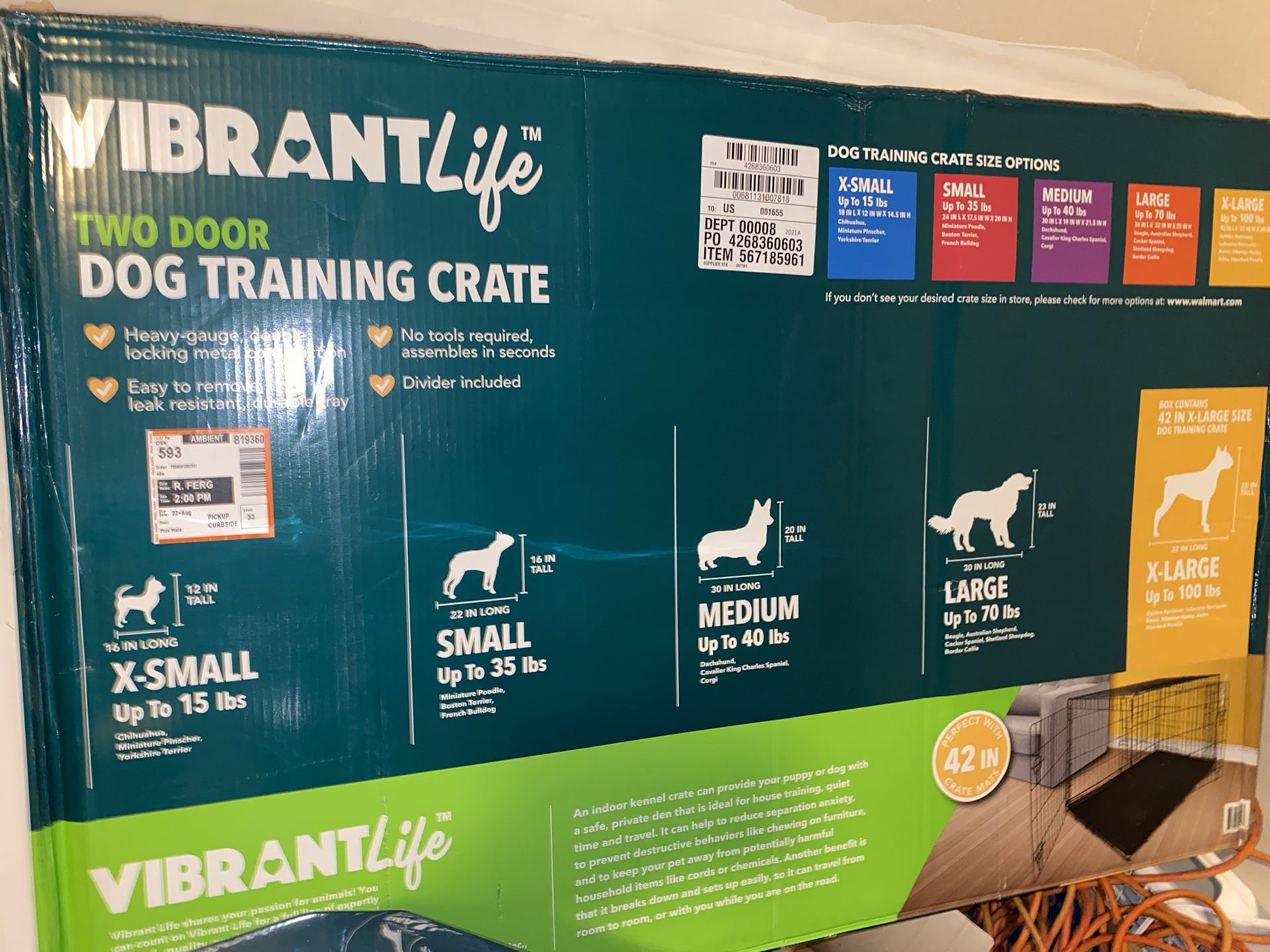 Extra large dog training crate | Practically new