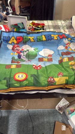 Happy Birthday Banner Super Mario