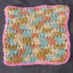 Super Soft Crocheted Pet/Baby Blanket With Pink Rim