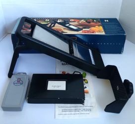 Mandolin Food Slicer for Kitchen, Adjustable Stainless Steel Vegetable Shredder Sharp Blades By Matfer Bourgeat from France Like New