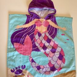 Mermaid Hooded Towel Beach Cover Up , 3-5 Years 