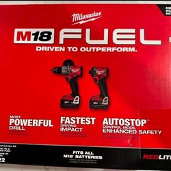 Milwaukee 3697-22 M18 FUEL 18V 2-Tool Combo Kit (Hammer Drill & Impact Driver)