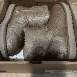 Women Mini Bailey Bow Sparkle Gold Boots 