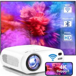 VIDOKA [Upgraded] Projector with WiFi and Bluetooth, 9500L Native 1080P Projector FHD Movie Outdoor Projector with Carry Bag