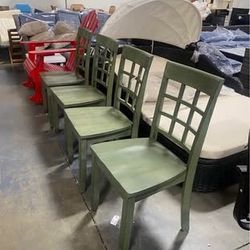 New Assembled Dining Side Chairs Set of 4 Cross Back Wooden Kitchen Chairs