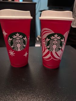 (2) Starbucks Red Cups