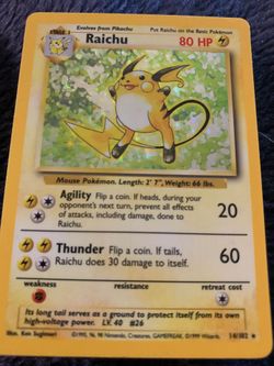 Raichu first print base set one