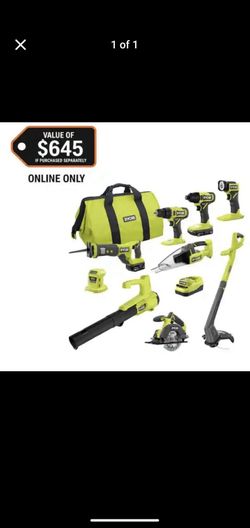 Ryobi ONE+ 18V Lithium-Ion Cordless 9-Tool Combo Kit