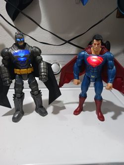 DC Mattel Batman VS Superman 12 inches  talking action figures.  Good Condition.