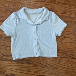 Pacsun ribbed button up crop top
