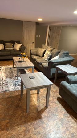 Living room set - couches, tables, rug