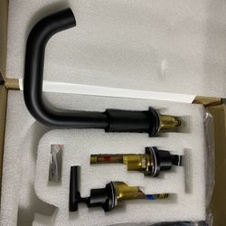 (S-417)Widespread 2-Handle Mid-Arc Bathroom Faucet