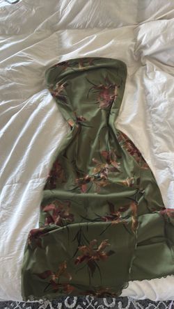 Dark green strapless dress SMALL