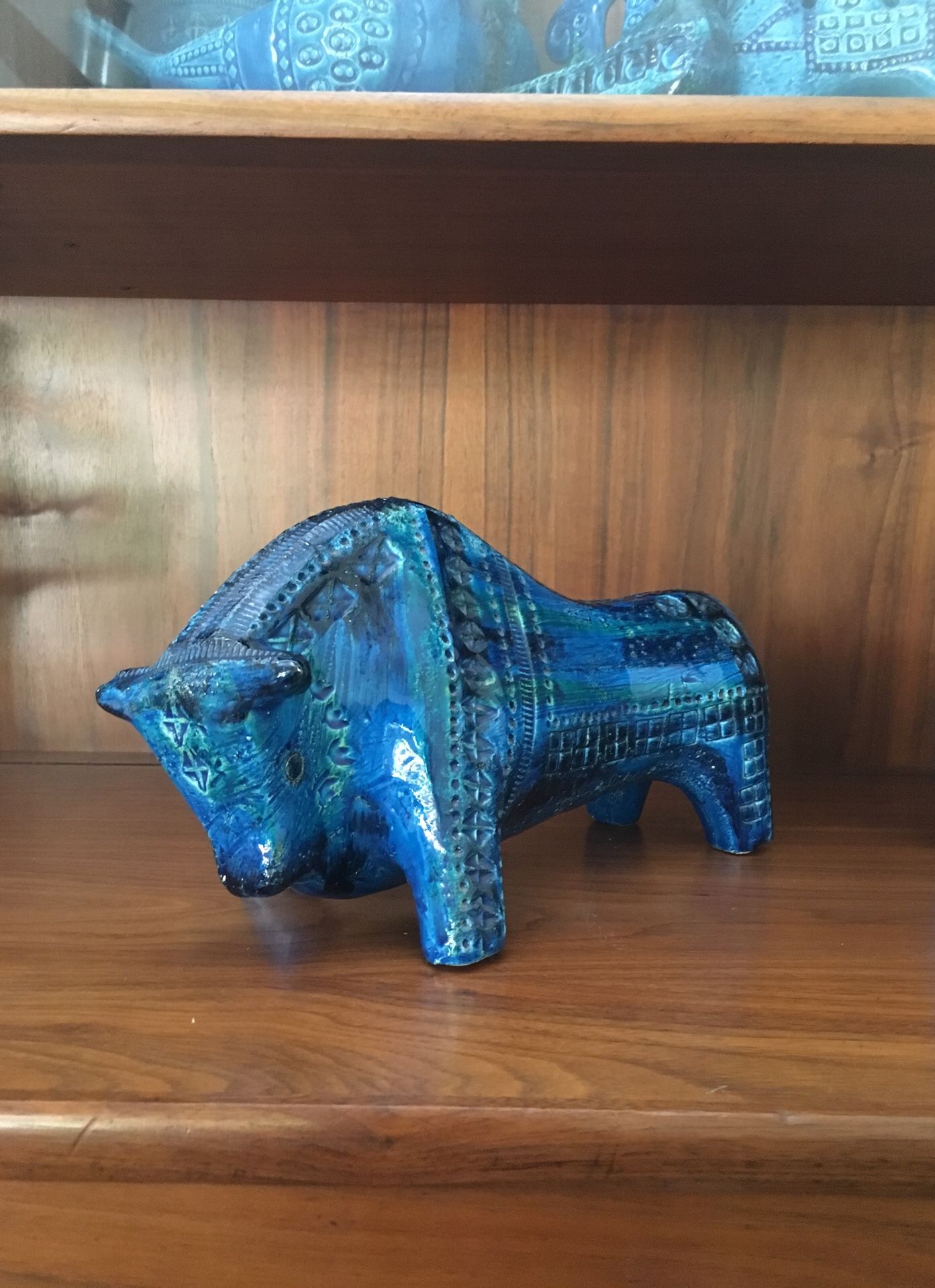 Bitossi bull owl mid century pottery italy