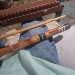 Wooden Pool Cue Stick   Golden Shark Made By Aborigen 